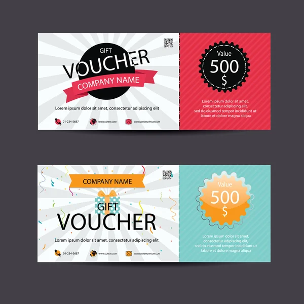 Bon, Chèque cadeau, Modèle de coupon, vecteur — Image vectorielle