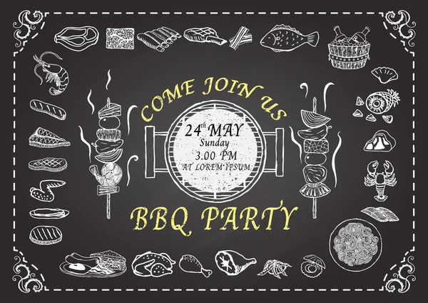 Barbecue party  invitation — Stock Vector