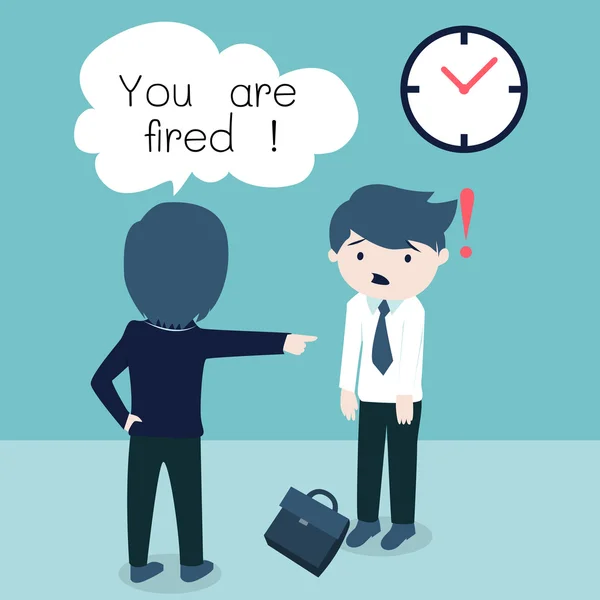 A fizetés az ember vagy és hivatali dolgozók kirúgnak — Stock Vector