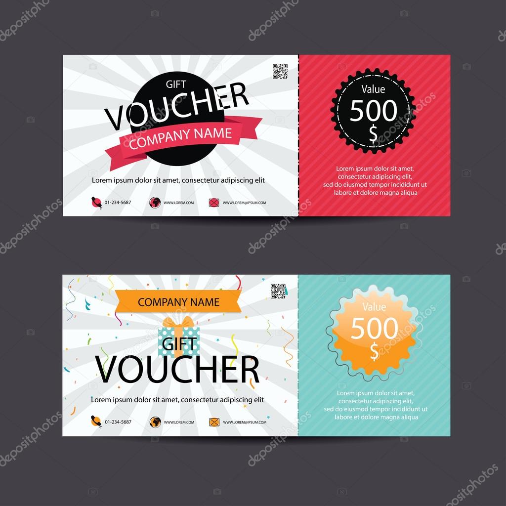 Voucher, Gift certificate, Coupon template, vector