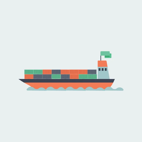 Cargo fartyget flat ikonen — Stock vektor