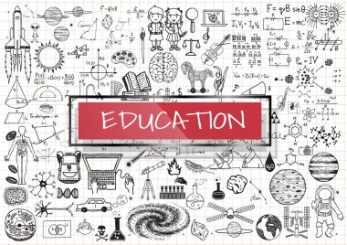 Word eğitim ile 3d kırmızı şeffaf çerçeve ile eğitim karalamalar.