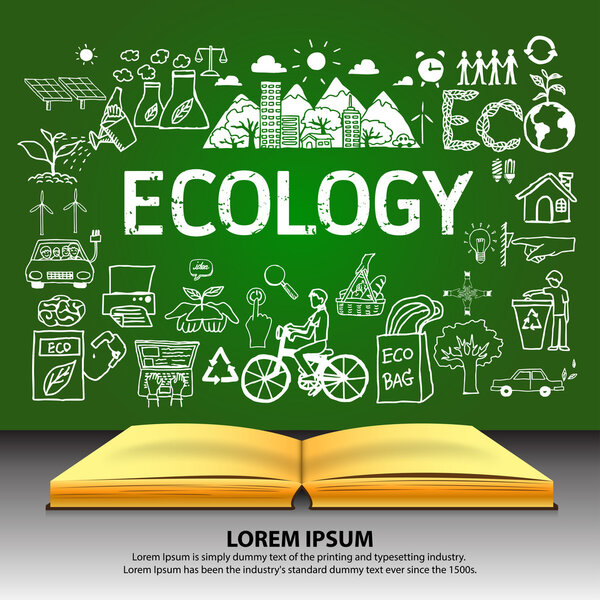 ECOLOGY on opened book.