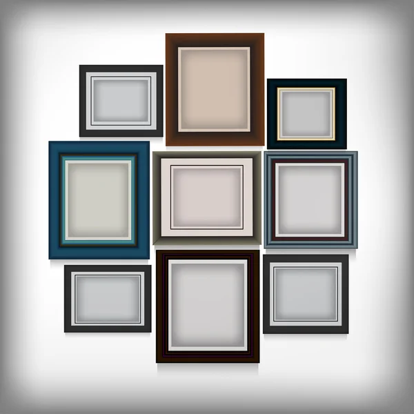 Frames on the wall — Stock Vector