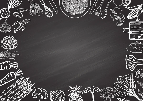 Ingredientes em chalkboard — Vetor de Stock