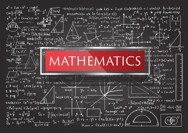 Matemáticas dibujadas a mano en pizarra — Archivo Imágenes Vectoriales