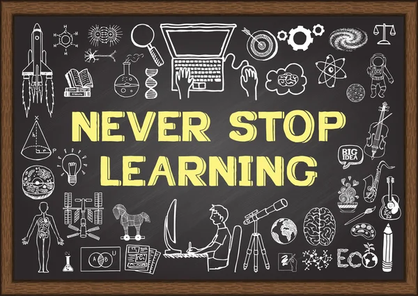 Never stop learning concept — 스톡 벡터