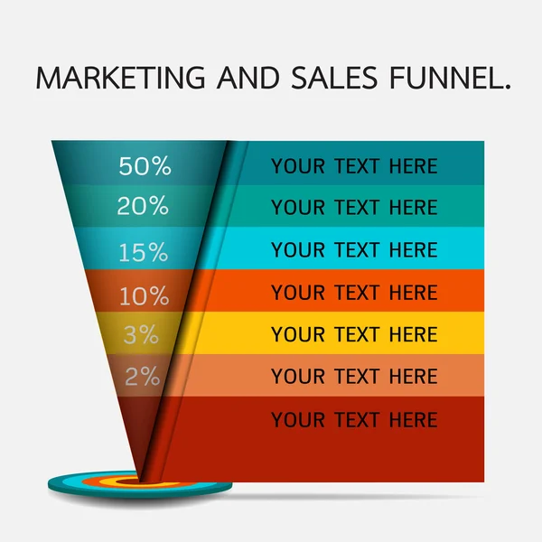 Funil para apresentação ou infográficos —  Vetores de Stock