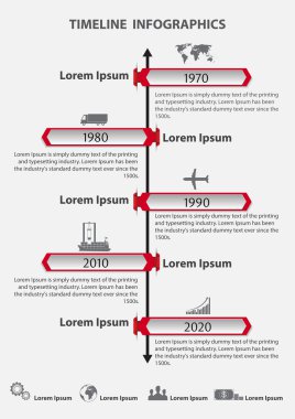 Zaman satırı infographics vektör şablonu
