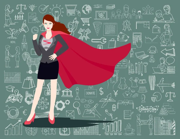 Super business woman — Stock Vector