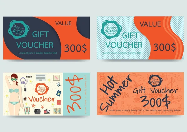 Modelo de voucher para temporada de verão — Vetor de Stock