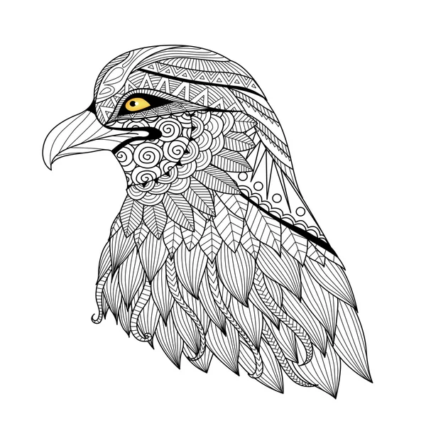 Detalle zentangle eagle para colorear, tatuaje, diseño de camiseta, logotipo y así sucesivamente . — Vector de stock