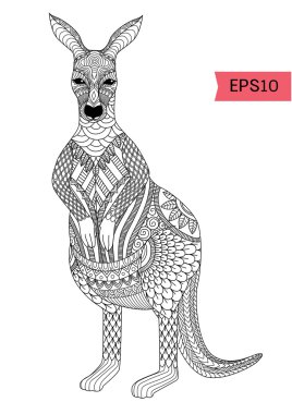 Çizim zentangle kanguru