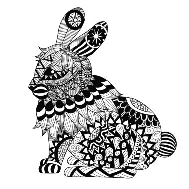 Çizim zentangle tavşan