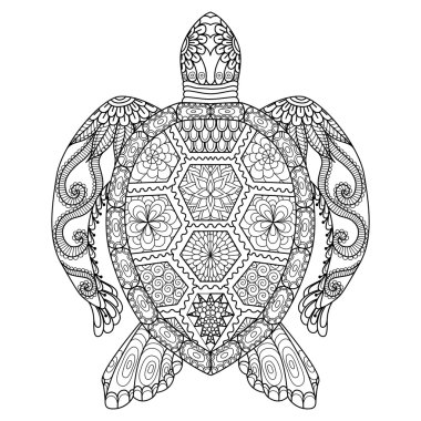 Çizim zentangle kaplumbağa