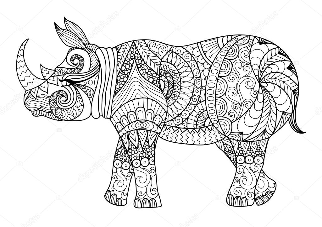 Drawing zentangle  rhino