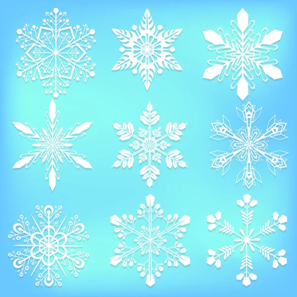 Vector sneeuwvlokken pictogrammen — Stockvector