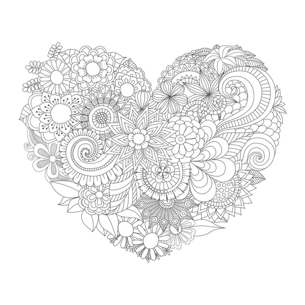 Flowers in the heart shape — Stock Vector