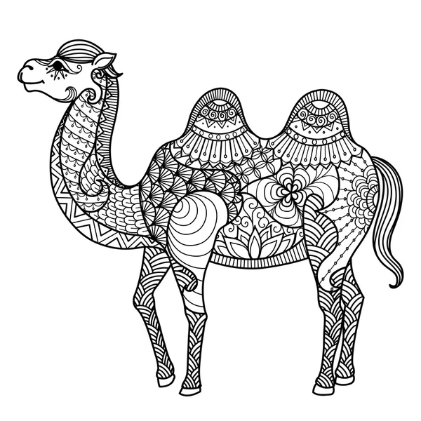 Верблюд для раскраски книги — стоковый вектор