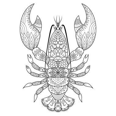 Istakoz hat sanat tasarım kitap, logo, t gömlek tasarım, dövme ve benzeri boyama için