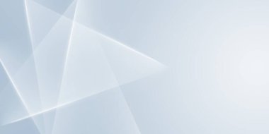 Soyut dijital teknoloji arka planında beyaz ile açık gökyüzü mavisi arasında yumuşak bir eğim var. Kompozisyon, üst üste binen şeffaf ve parlayan beyaz çizgileri tanımlar