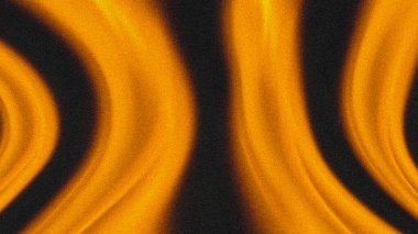 Dramatik, bulanık ateş alevleri ve kumlu film tanecikli ses dokusu. Koyu siyah arkaplanda parlayan canlı turuncu ısı soyut, atmosferik ve yüksek enerjili arkaplan oluşturur.