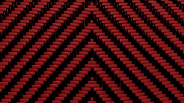 Geometrik V şekilli çarpıcı koyu kırmızı ve siyah bir sembol deseni. Bu desenli iç içe geçmiş hasır tarzı arka plan modern dekorlar ve yüksek kontrastlı temalar için mükemmeldir