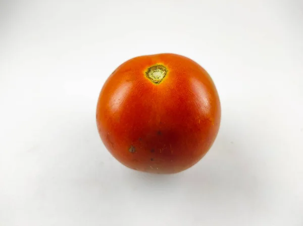 Photo Red Tomato Isolated White Background Mini Studio — Stok fotoğraf