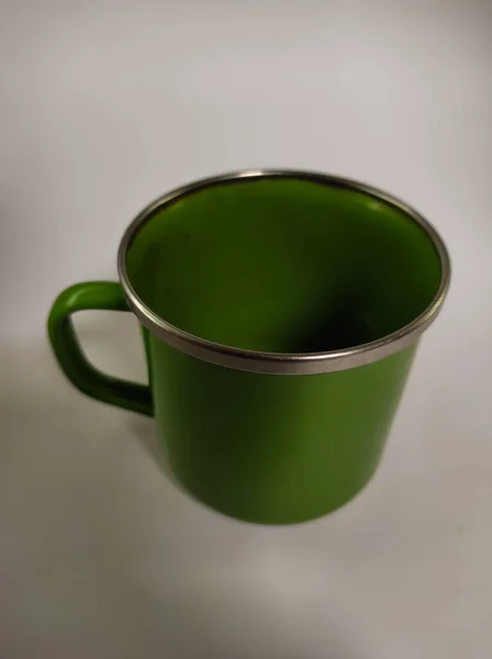 Foto Tazza Verde Isolato Sfondo Bianco — Foto Stock