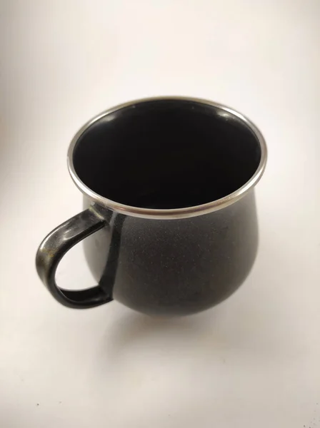 Photo Empty Black Mug Isolated White Background — Stock Photo, Image