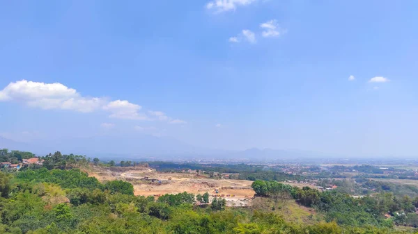 Foto Abstracta Desenfocada Del Bosque Paisaje Colina Desde Cima Montaña — Foto de Stock