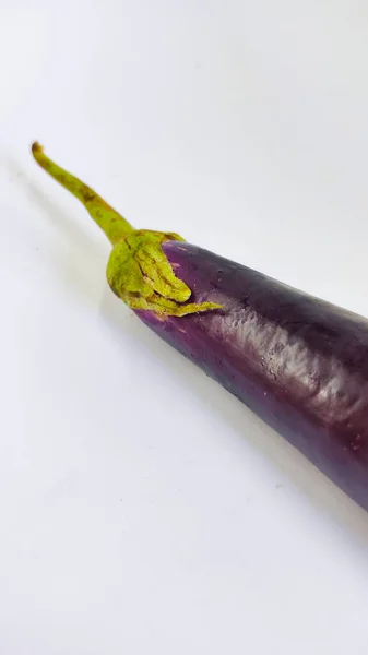 Abstract Defocused Photo Ripe Purple Eggplant Isolated White Background — Stock Photo, Image