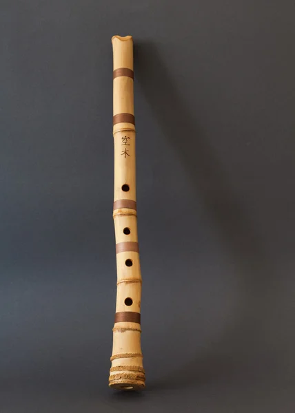 Traditional bamboo Japanese flute — Stock Photo, Image