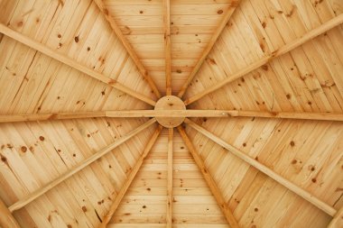 Çardak ahşap tavan closeup görünümü
