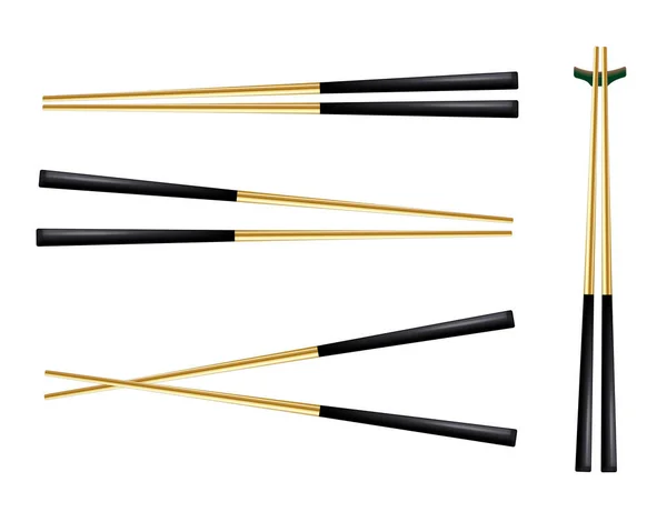 Chopsticks Conjunto Acessórios Para Sushi Isolado Sobre Fundo Branco —  Vetores de Stock