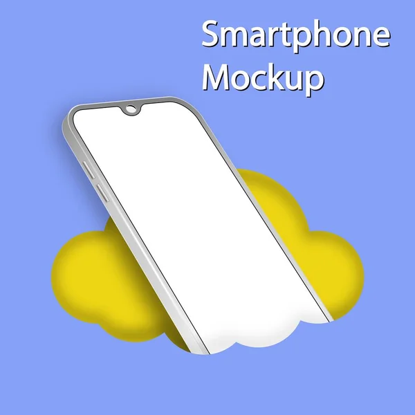 Fehér Realisztikus Okostelefon Mockup Lyukban Vektor Mobiltelefon Üres Fehér Képernyővel — Stock Vector