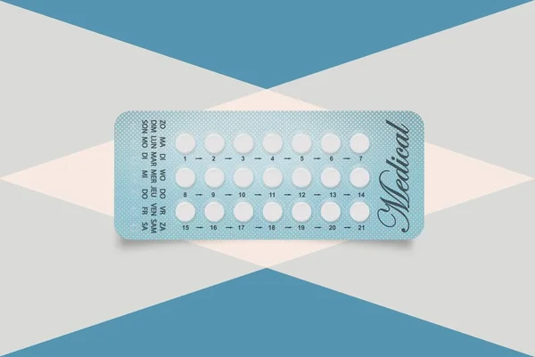 Förpackning Piller Piller Hormonpiller Piller Orala Preventivmedel För Kvinnor Planerar — Stock vektor