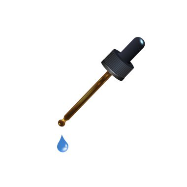 Damlalık pipeti sağlıklı tüp sıvısı. Vektör illüstrasyon medikal pipet, göz damlası.