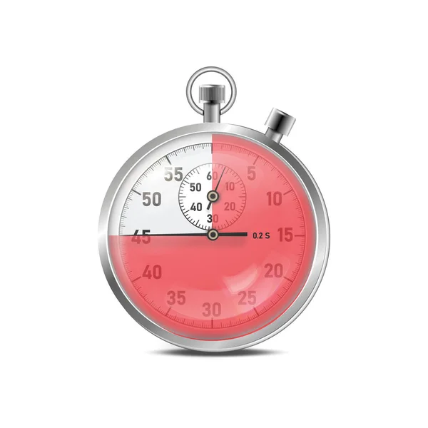 Vector Stopwatch Timer45 Sec Classic Stopwatch Vector Eps Glass Reflections — Stock Vector