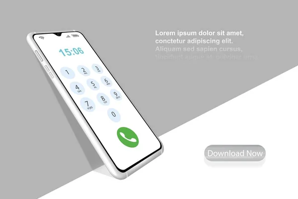 Okostelefon Keret Tárcsázó Képernyővel Hívógombdal Elrendezés Egy Univerzális Mobil Eszköz — Stock Vector
