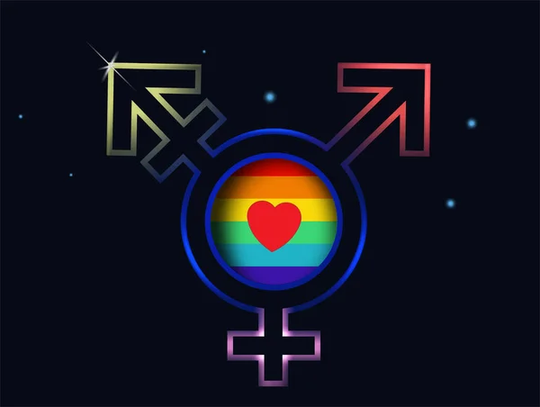 Símbolo Unidad Lgbt Transgénero Símbolo Género Icono Vector Plano Sobre — Vector de stock