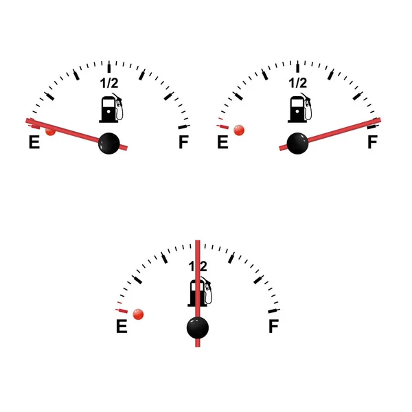 Gas Tank Gauge Set Fuel Gauge Scales Fuel Meter Fuel — Stock Vector