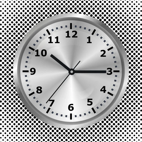 Vector Realistic Grey Silver Steel Wall Office Clock Icon Isolated — стоковий вектор