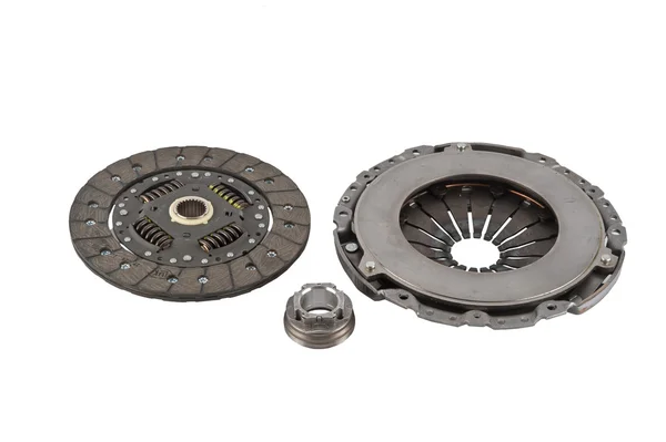 A new set of replacement automotive clutch on a white. Disc and clutch — Stock Photo, Image