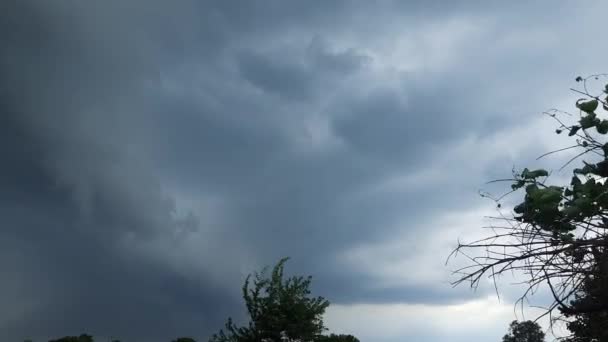 Ciemne Chmury Silny Wiatr Przed Deszczem Chmurne Niebo Przed Deszczem — Wideo stockowe