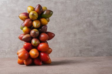 Tamarillo meyvesi (Endonezya: terong belanda). Hollanda yumurta planı