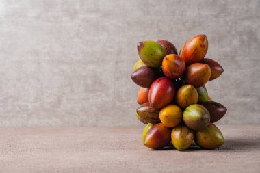 Tamarillo meyvesi (Endonezya: terong belanda). Hollanda yumurta planı