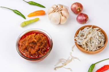 Sambal ikan teri ya da ançüez biberi Endonezya 'nın geleneksel mutfağıdır. Endonezya biber sosu. 