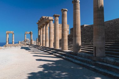 Rodos adasında Lindos akropolü - Yunanistan