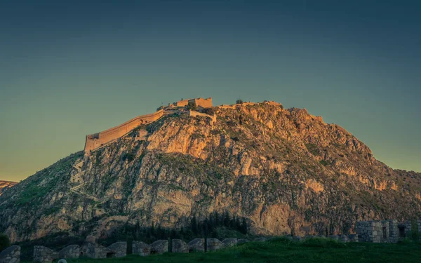 Крепость Палфедис Время Заката Греческом Наффало — стоковое фото